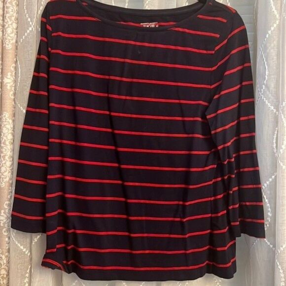 🧡 Rag Top USA Cotton Blend Striped Top – Size LArge - Picture 1 of 3
